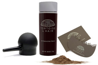 Starter Pack includes one Tortoise and Hair fiber bottle, the Hairline Perfector comb, and the Spray applicator